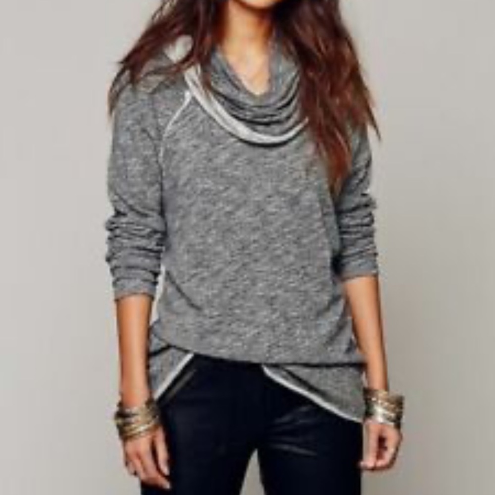 FP Beach Gray Cocoon Pullover Sweater